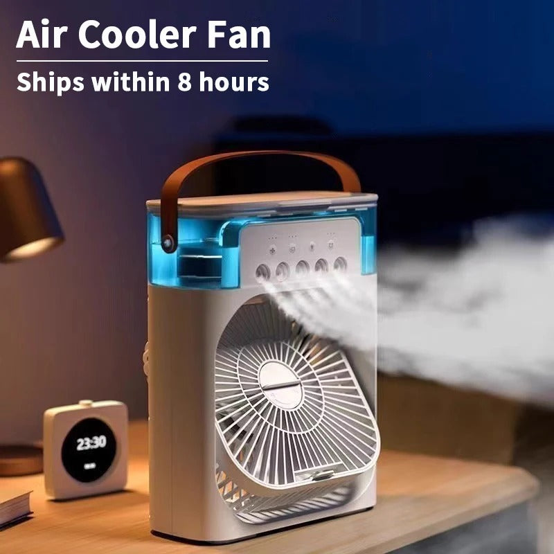 Portable Air Conditioner Fan | Usb Electric Fan With Led Night Light, Fine Mist Water