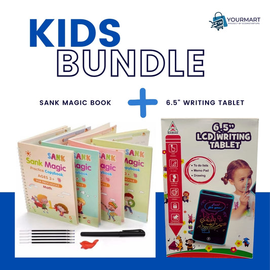 Multi-Color LCD Writing Tablet Random Colors + 4-in-1 Sank Magic Book Practice