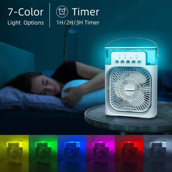 Portable Air Conditioner Fan | Usb Electric Fan With Led Night Light, Fine Mist Water