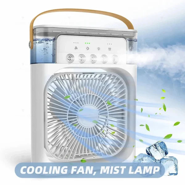 Portable Air Conditioner Fan | Usb Electric Fan With Led Night Light, Fine Mist Water