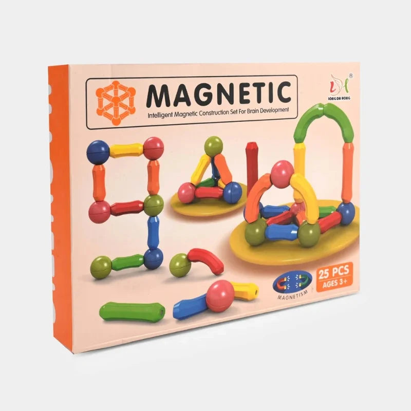 25 Pcs, Magnetic Building Blocks Set | STEM Educational Rods & Balls Toy for Kids