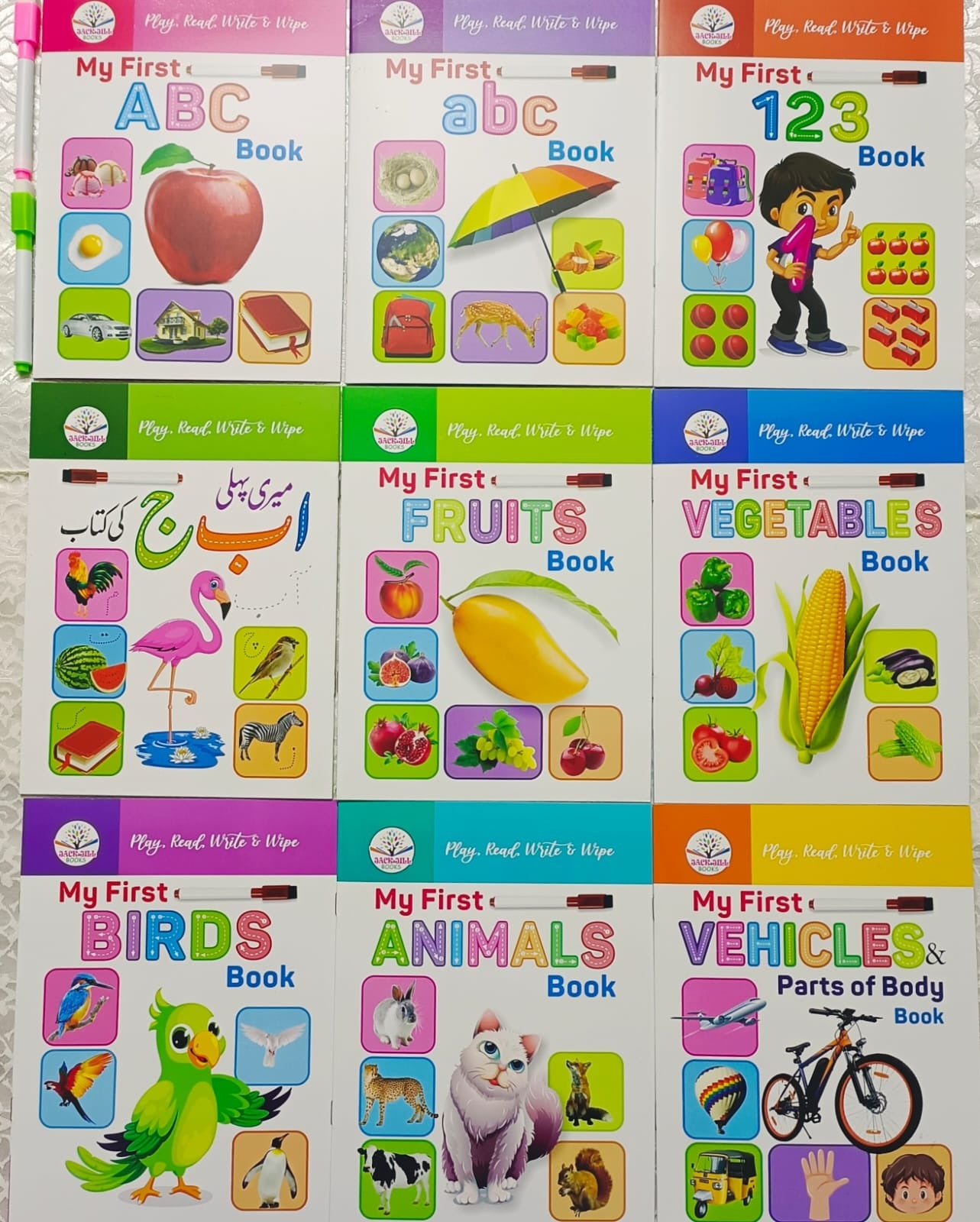 Pack of 10 Pre School Wipe And Clean Books For Your Kids - Reusable Tracing & Writing Activity Workbook for Kids - Kids Books For Early Learning - Reading Books For Kids And Children Shipping Charges Only / 100