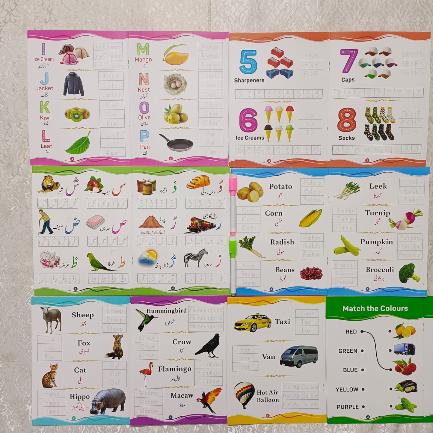 Pack of 10 Pre School Wipe And Clean Books For Your Kids - Reusable Tracing & Writing Activity Workbook for Kids - Kids Books For Early Learning - Reading Books For Kids And Children Shipping Charges Only / 100