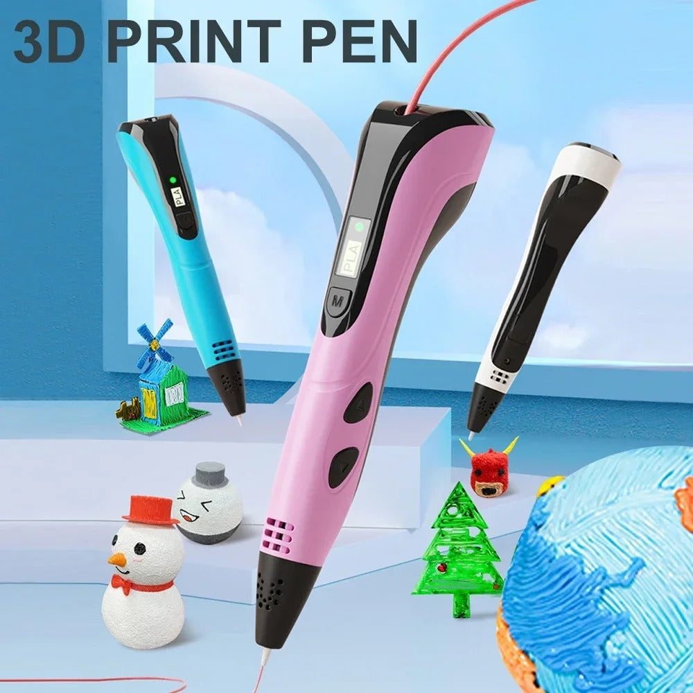 3D Pen for 3D Printing Drawing Pen USB 3D pen plus with safe filament Creative Learning for Children Kids as Toys DIY Arts & Crafts Boy Girls Perfect Gift