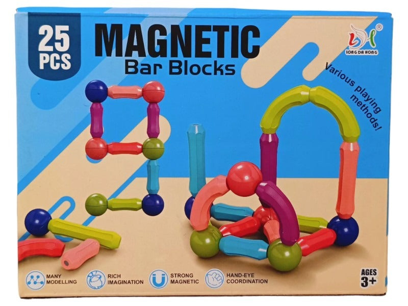 25 Pcs, Magnetic Building Blocks Set | STEM Educational Rods & Balls Toy for Kids