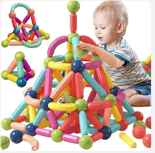 25 Pcs, Magnetic Building Blocks Set | STEM Educational Rods & Balls Toy for Kids