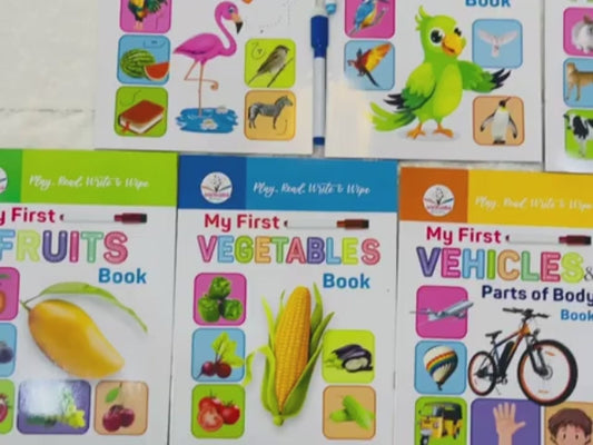 Pack of 10 Pre School Wipe And Clean Books For Your Kids - Reusable Tracing & Writing Activity Workbook for Kids - Kids Books For Early Learning - Reading Books For Kids And Children Shipping Charges Only / 100