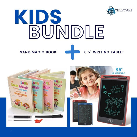 Multi-Color LCD Writing Tablet Random Colors + 4-in-1 Sank Magic Book Practice