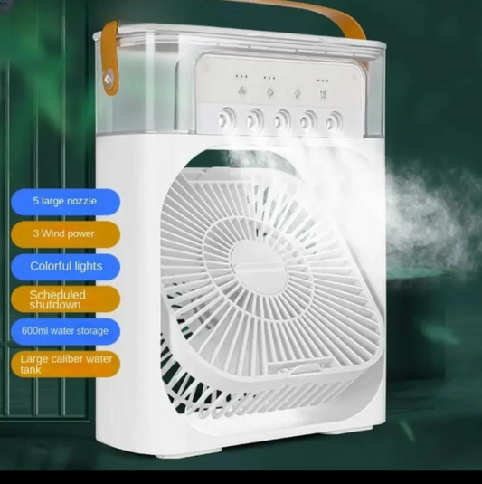 Portable Air Conditioner Fan | Usb Electric Fan With Led Night Light, Fine Mist Water